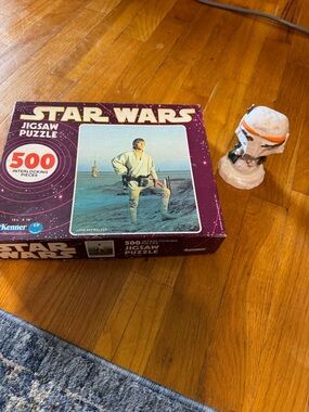 SET—Star Wars Kids 500-Piece Jigsaw Puzzle & POP Figurine Set Bundle of 2